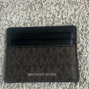 Michael Kors Signature Black and Brown Card Holder